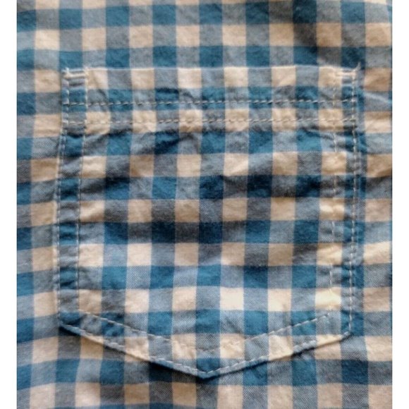 Cat Jack Shirt Boys Large Button Down Pocket Long Sleeve School Checkered - Picture 5 of 14